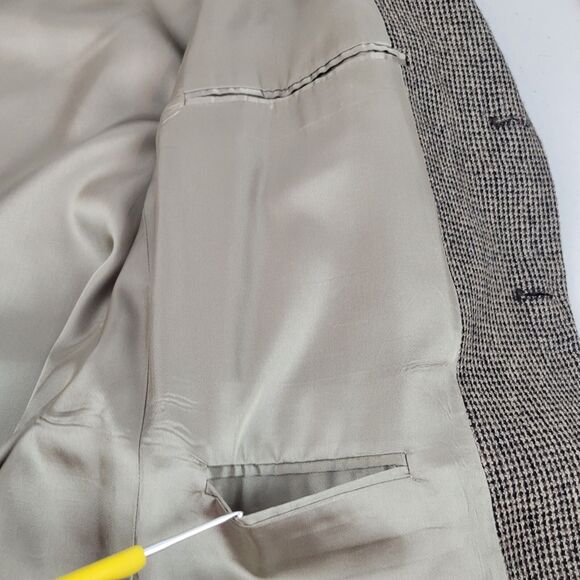 Craig Scott Mens size 44R Brown Tweed Wool Blazer Jacket w/ Elbow Patches Vtg - Picture 8 of 12